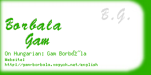 borbala gam business card